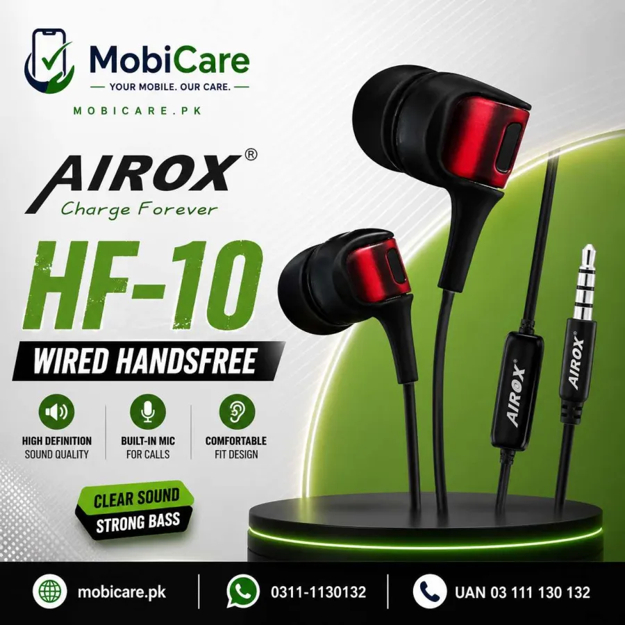 AIROX HF-10 Wired Handsfree – High Definition Sound with Mic