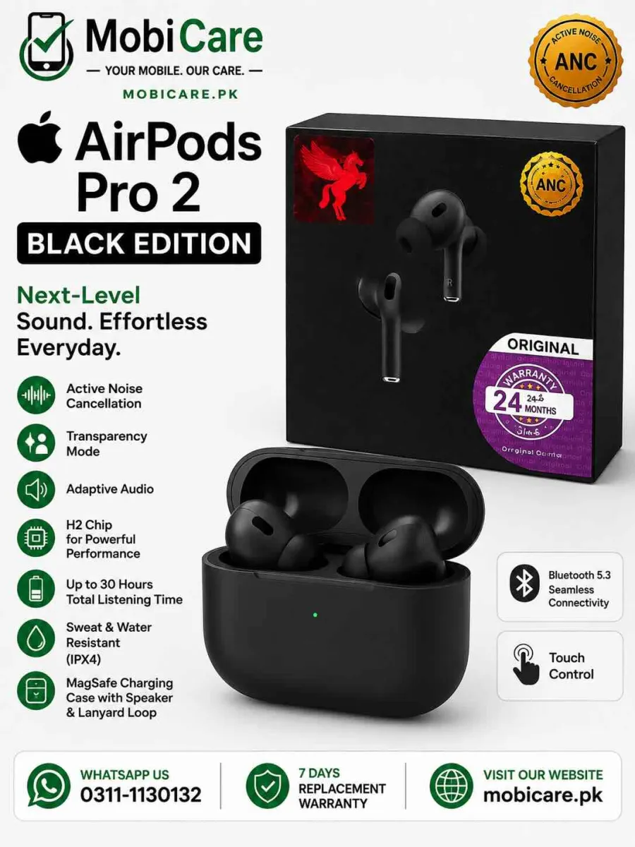 AirPods Pro 2 Style Black TWS Wireless Earbuds with USB-C Case