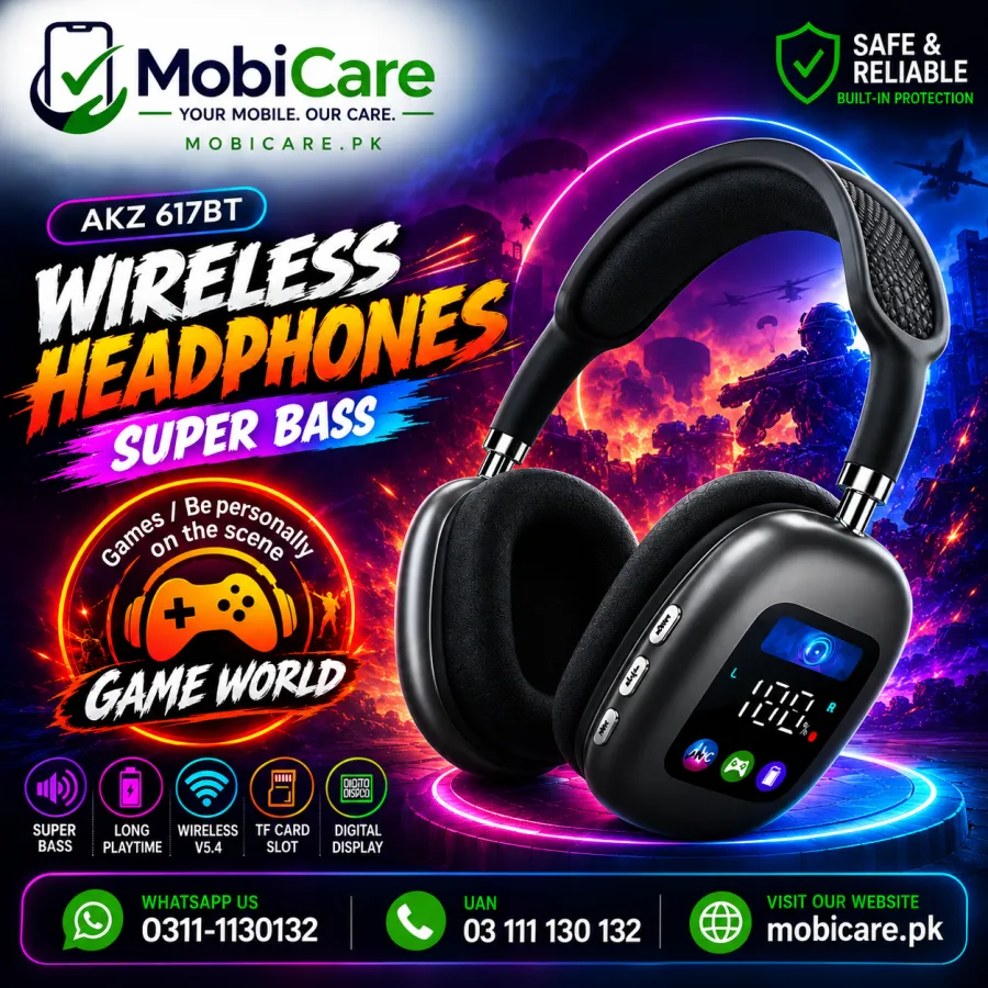 AKZ 617BT Wireless Gaming Headphones with Digital Display