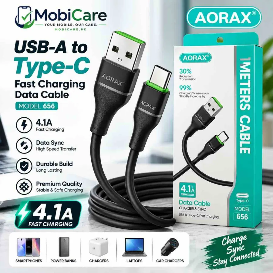 AORAX 656 USB-A to Type-C Fast Charging Data Cable 4.1A