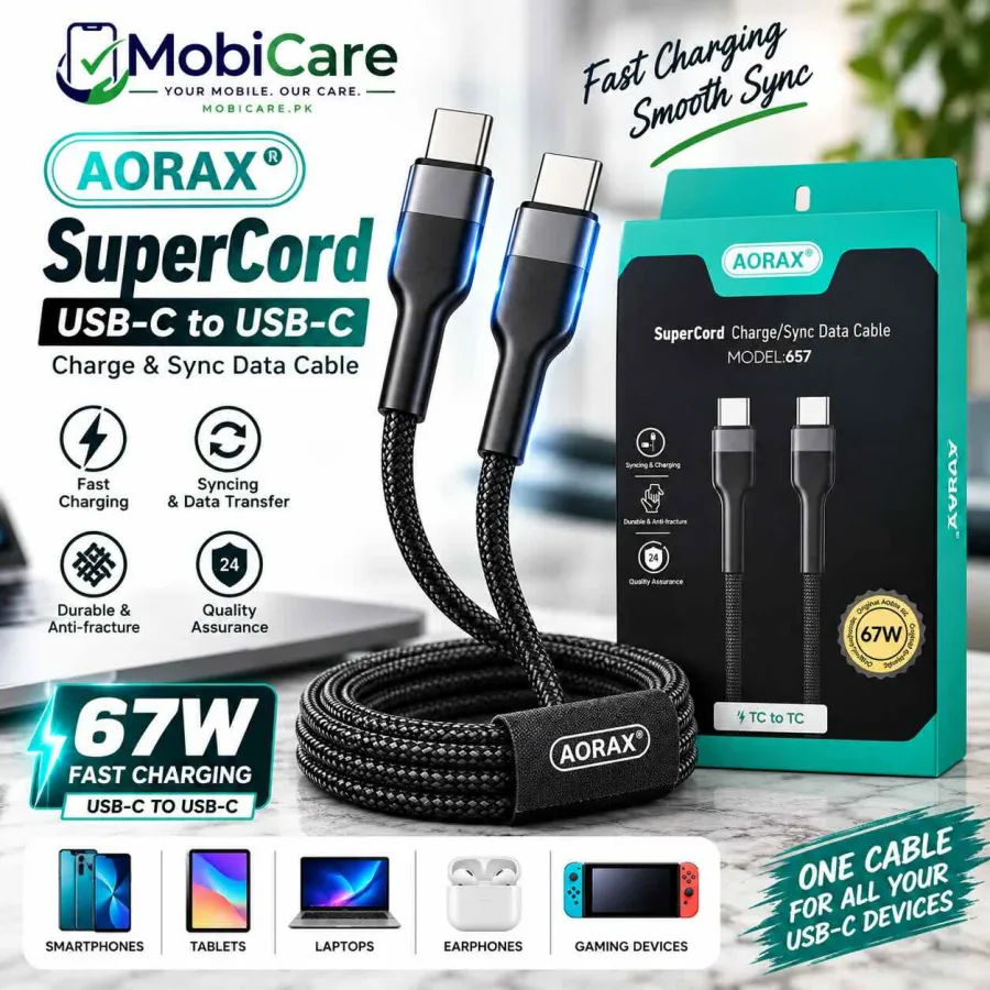 AORAX 657 67W Type-C to Type-C Fast Charging Data Cable