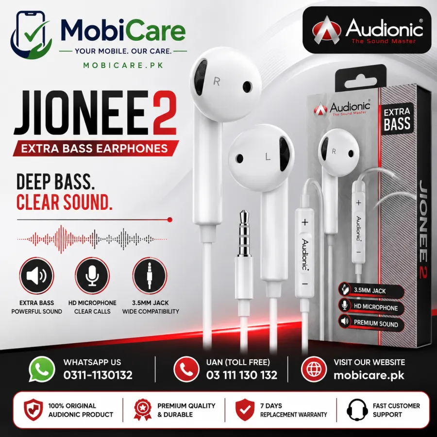 Audionic Jionee 2 Extra Bass Wired Earphones with HD Mic