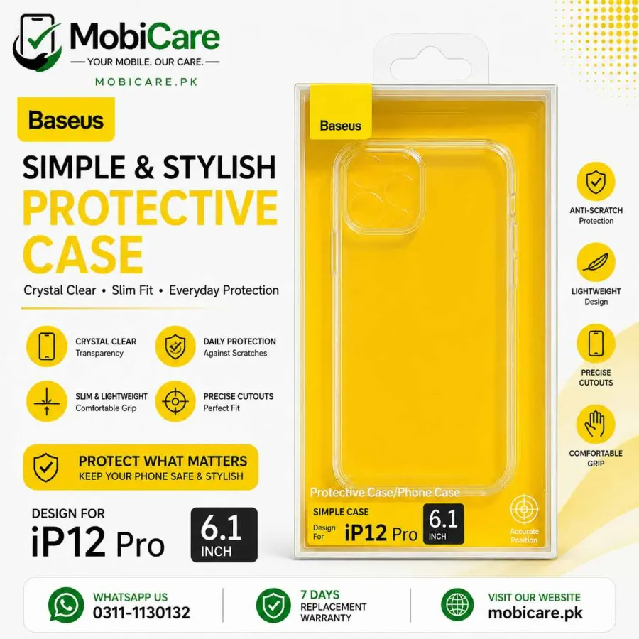 Baseus Simple Case for iPhone 12 Pro – Clear Transparent Protective Cover