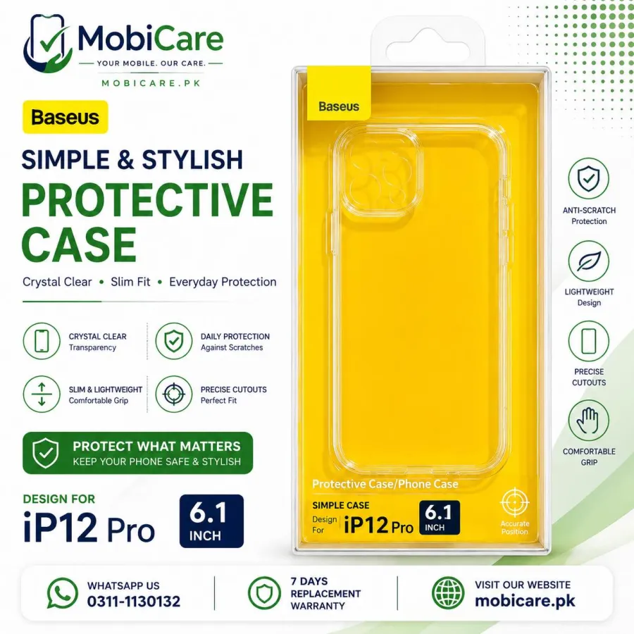 Baseus Simple Case for iPhone 12 Pro – Clear Transparent Protective Cover