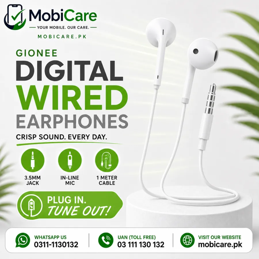Gionee Digital Wired Earphones with Mic – 3.5mm Handsfree