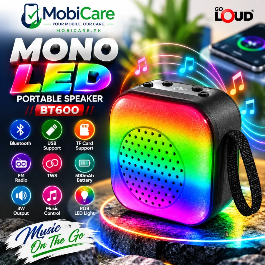 GO LOUD BT600 Mini LED Bluetooth Speaker – 3W Portable Speaker