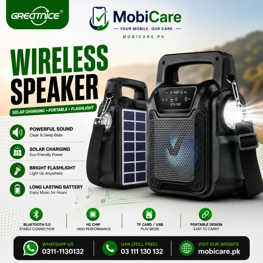 Greatnice GTS-1767 4-Inch Solar Charging Wireless Speaker