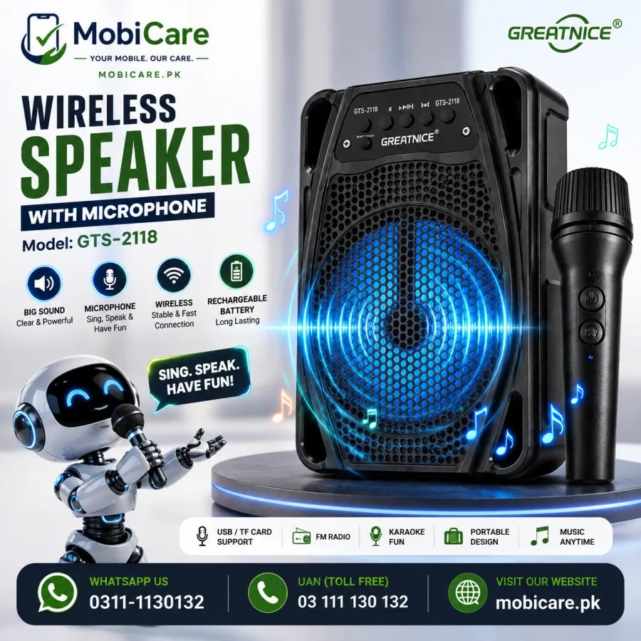 GreatNice GTS-2118 4-Inch Wireless Speaker with Microphone