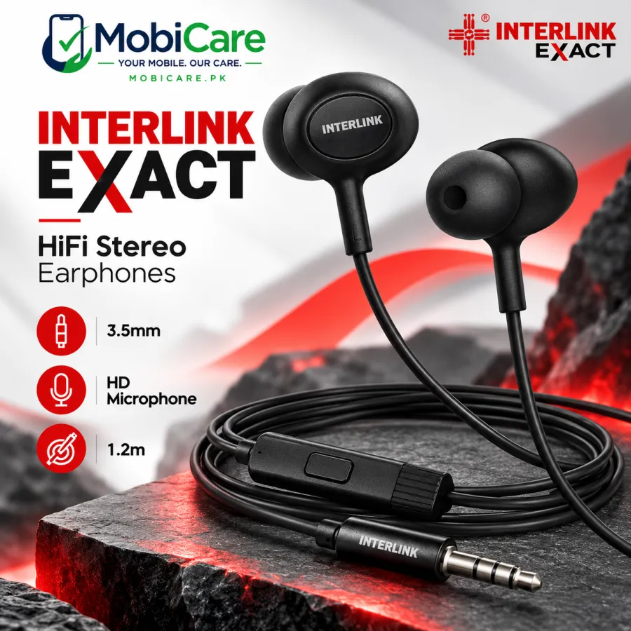 INTERLINK Exact HiFi Stereo Earphones – 3.5mm Wired Handsfree