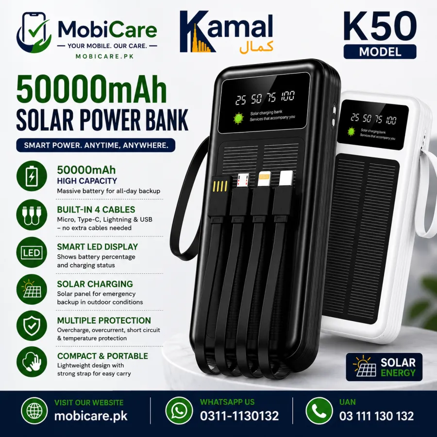 Kamal K50 SolarMax 50000mAh Fast Charging Power Bank
