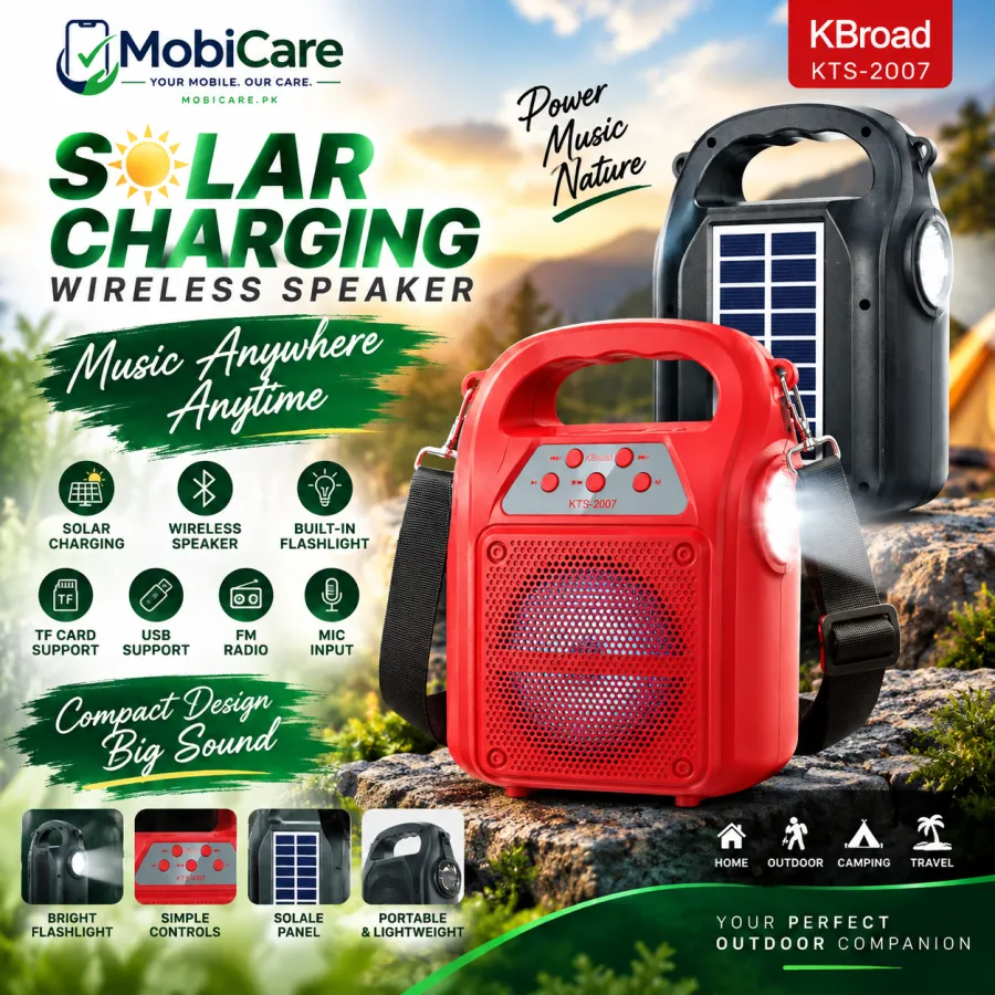 KBroad KTS-2007 Solar Charging Wireless Speaker – 4 Inch