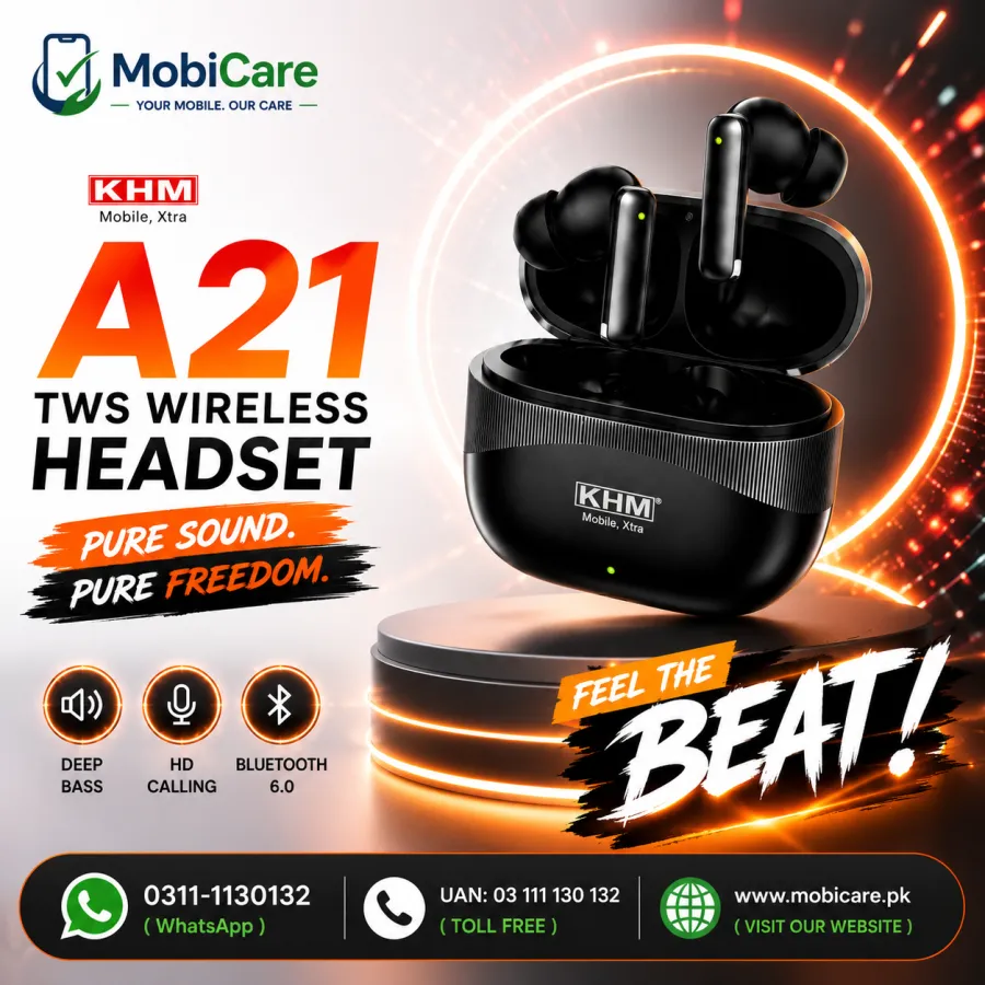 KHM A21 ENC Bass Wireless Earbuds – Bluetooth 6.0 TWS Headset