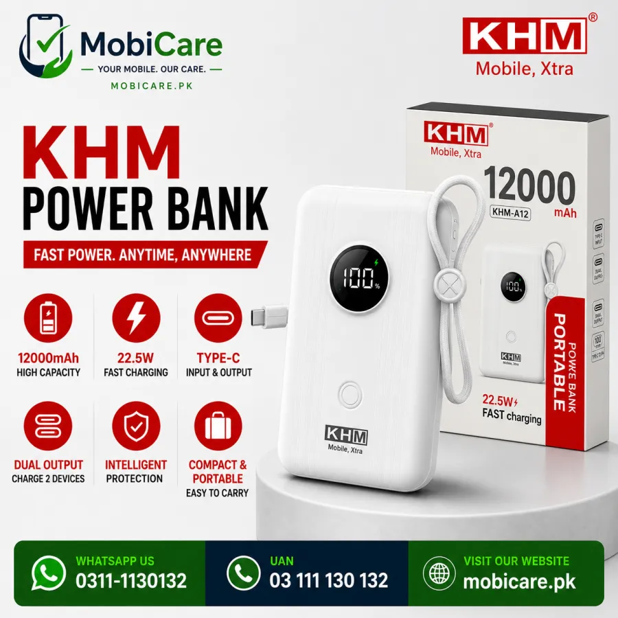 KHM VoltMini 12000mAh Fast Charging Power Bank