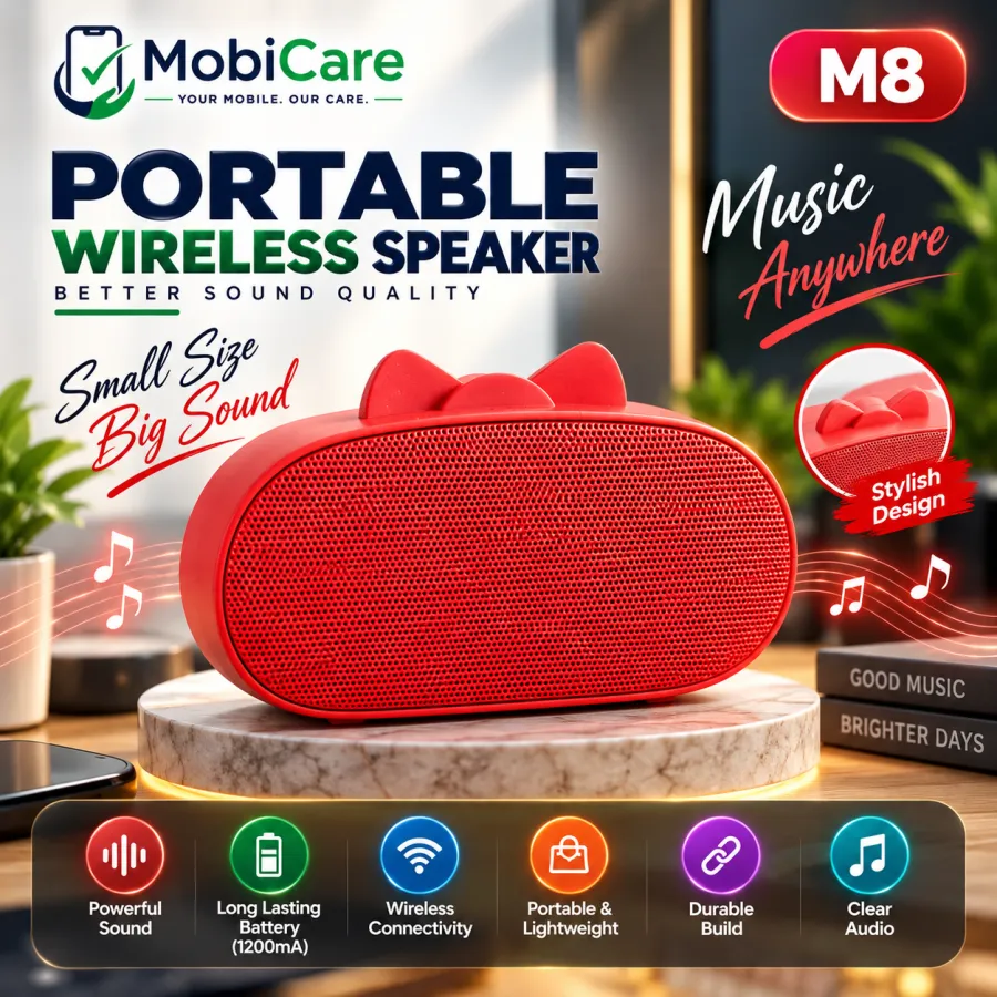 M8 Portable Wireless Bluetooth Speaker – 5W, 1200mAh