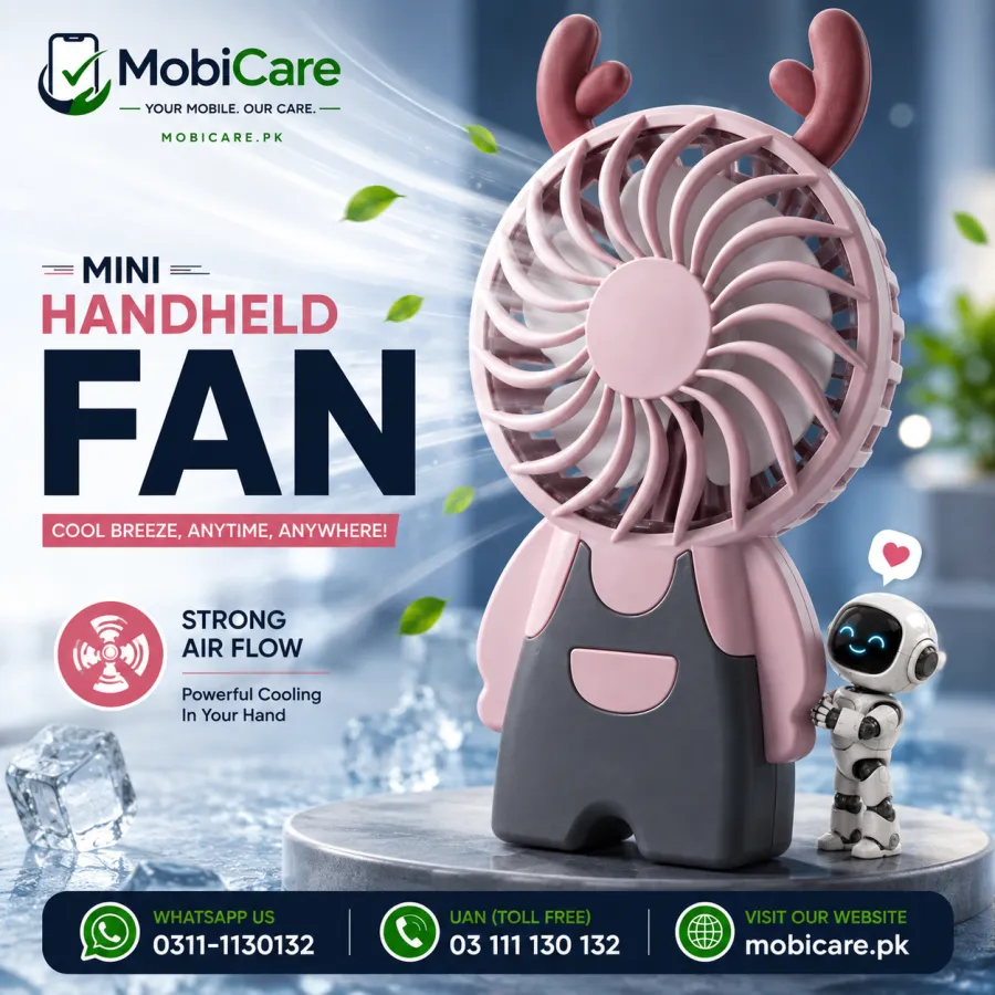 MobiCare Cute Cartoon USB Rechargeable Mini Hand Fan