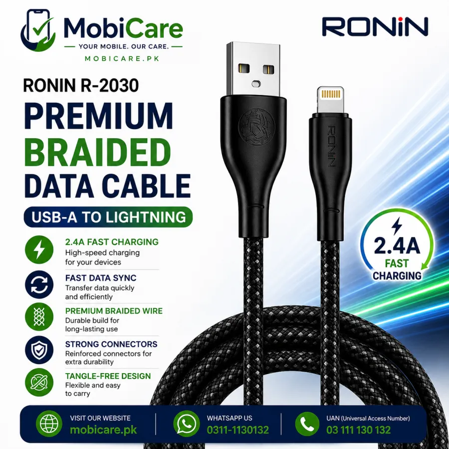 Ronin R-2030 Premium Braided USB-A to Lightning Cable