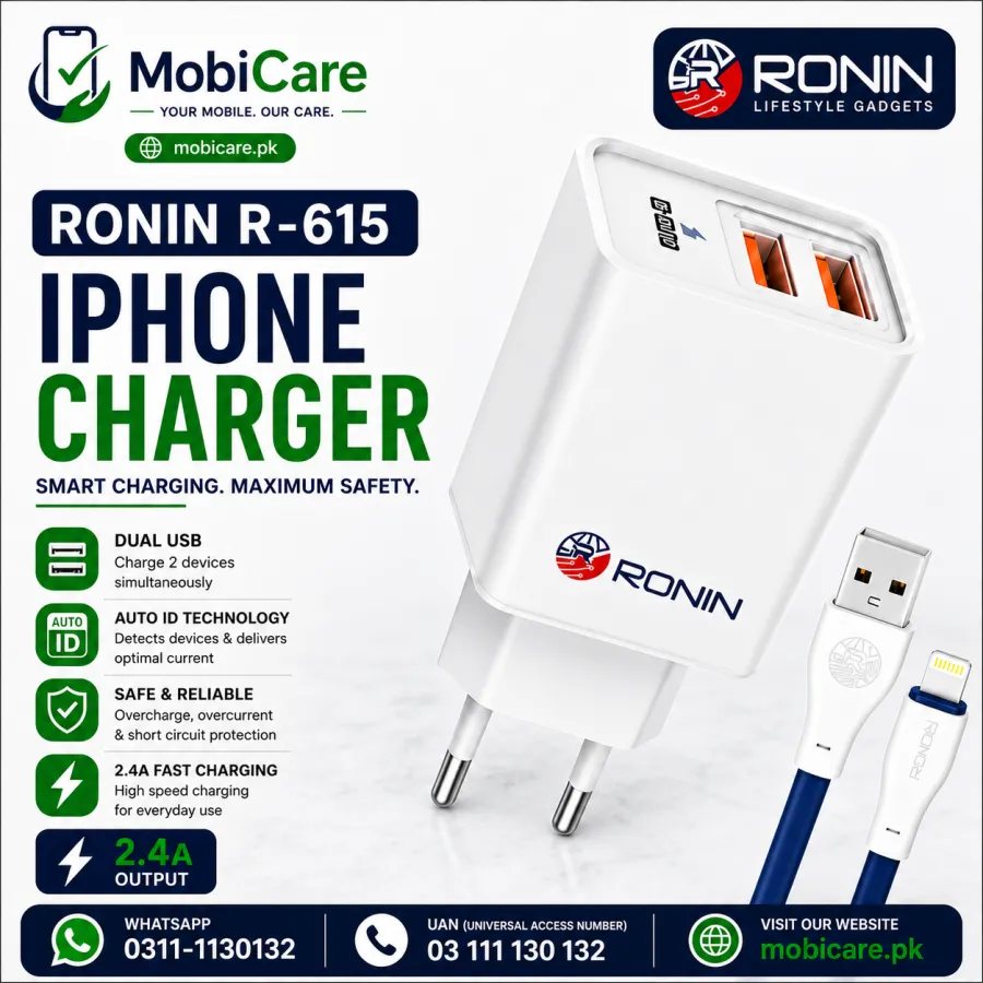 Ronin R-615 Dual USB Auto ID Fast Charger – 2.4A iPhone Charger