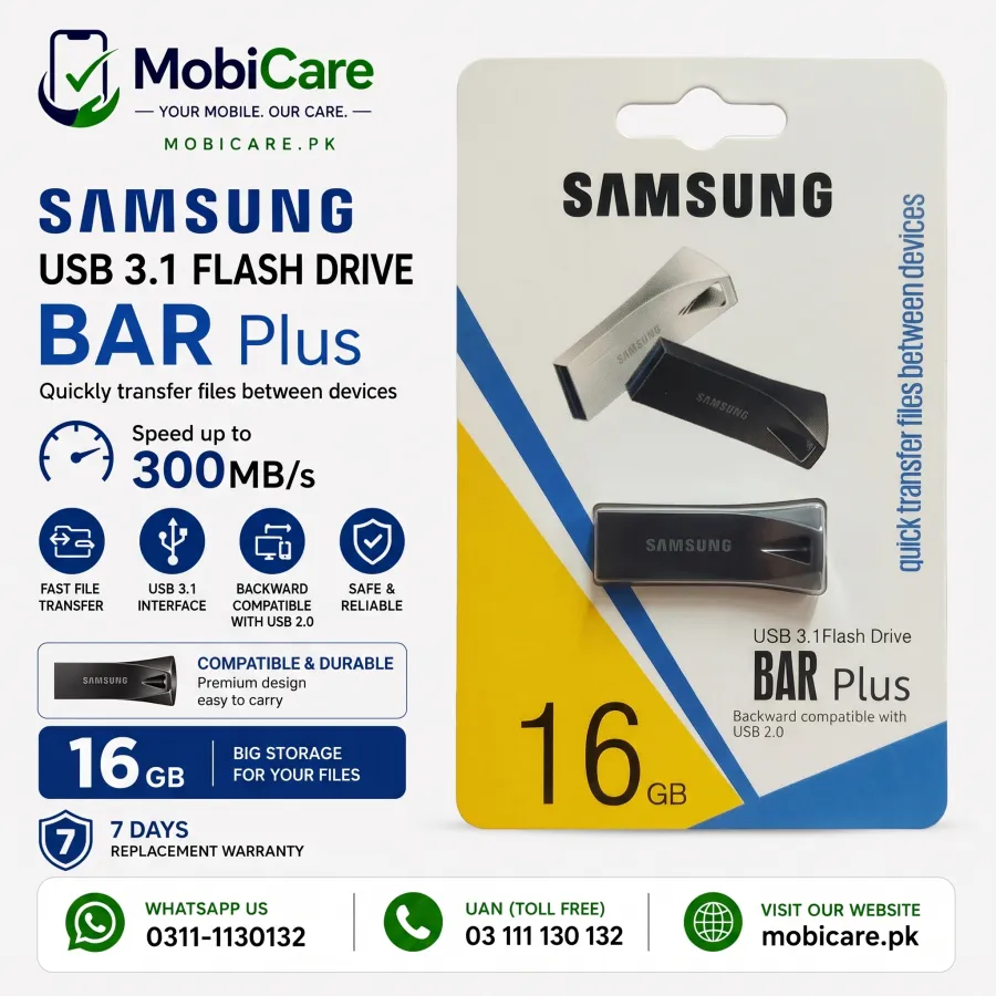 Samsung BAR Plus 16GB USB 3.1 Flash Drive – Up to 300MB/s