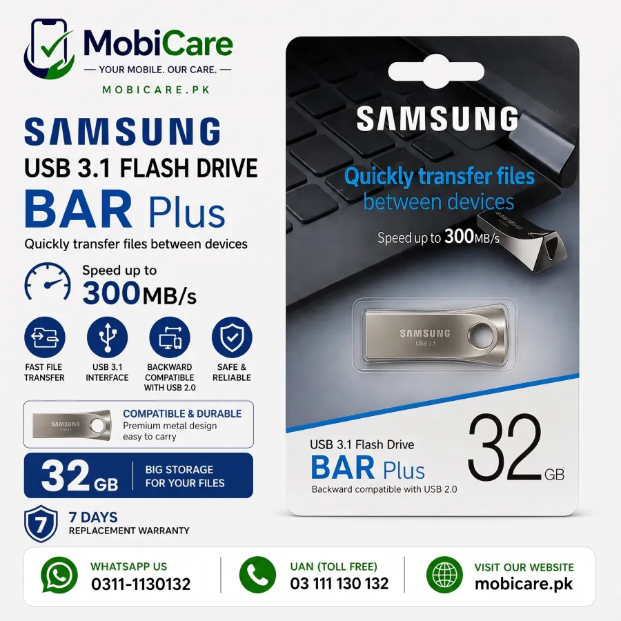Samsung BAR Plus 32GB USB 3.1 Flash Drive – Up to 300MB/s