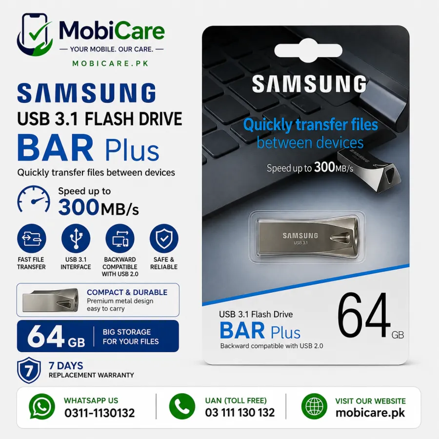 Samsung BAR Plus 64GB USB 3.1 Flash Drive – Up to 300MB/s