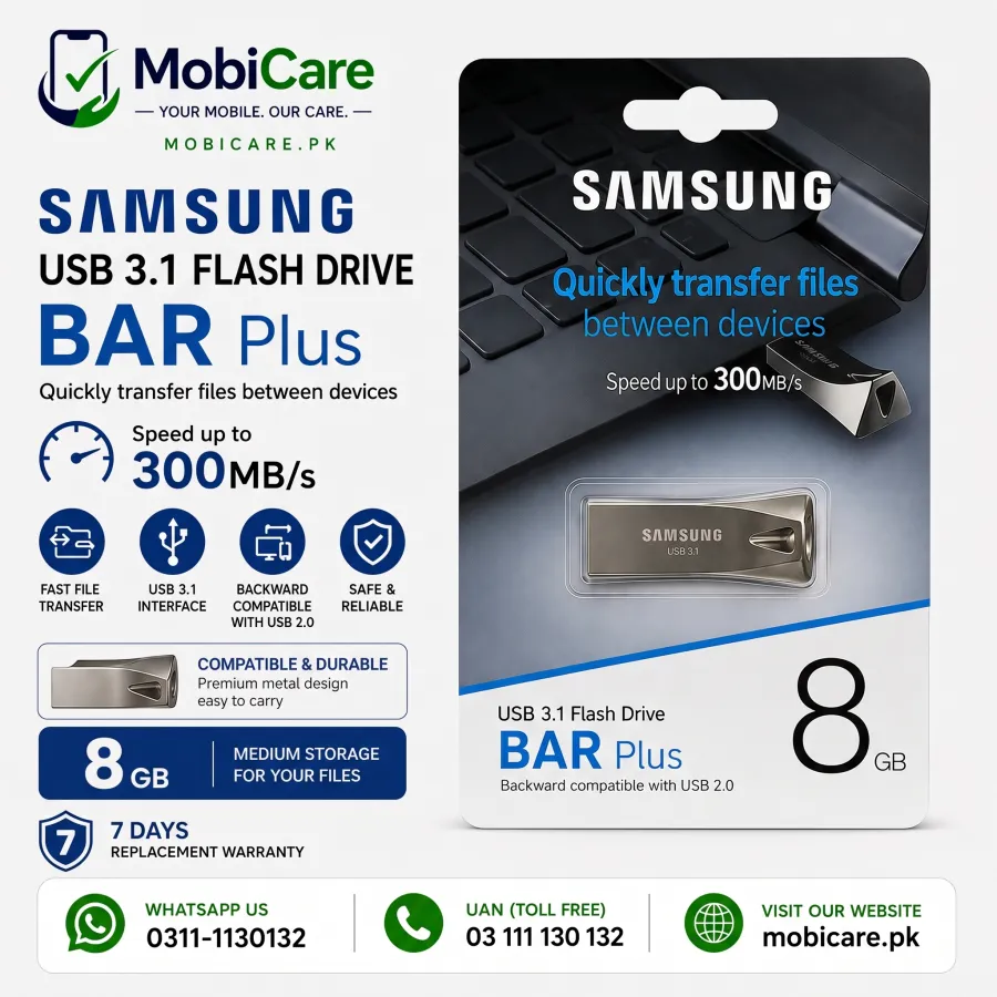 Samsung BAR Plus 8GB USB 3.1 Flash Drive – Up to 300MB/s