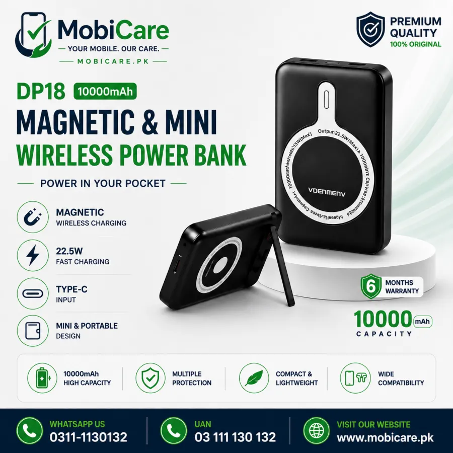 VDENMENV DP18 10000mAh Magnetic Wireless Power Bank